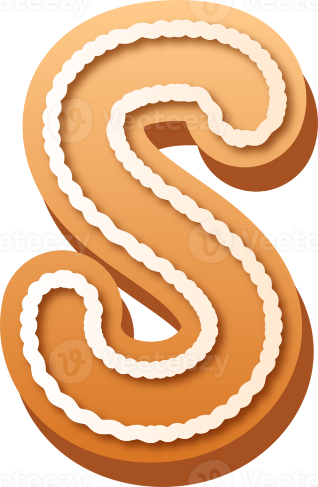 Alphabet Letter S Gingerbread Cookie png
