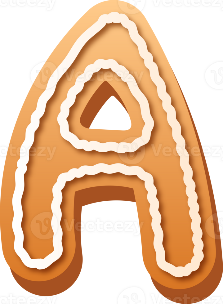 Alphabet Letter A Gingerbread Cookie png