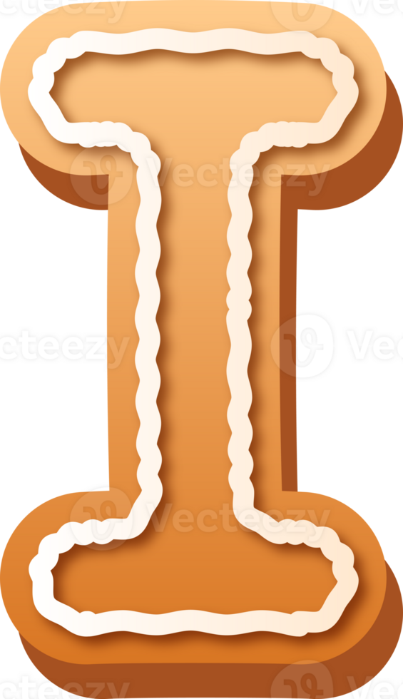 Alphabet Letter I Gingerbread Cookie png