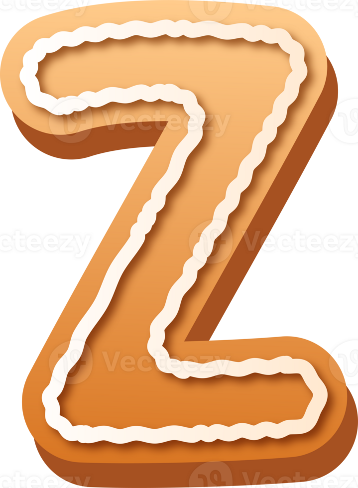 Alphabet Letter Z Gingerbread Cookie png