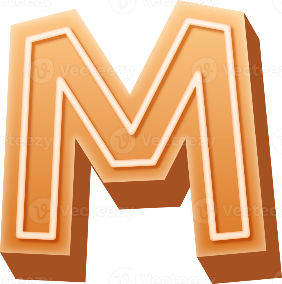 Gingerbread Alphabet Letter M png