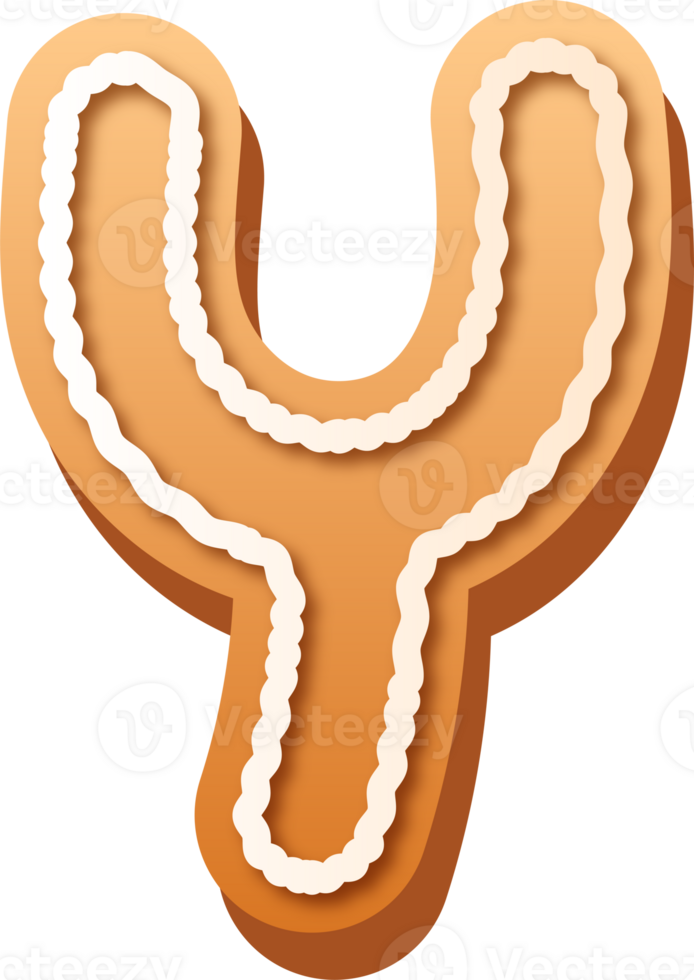 Alphabet Letter Y Gingerbread Cookie png