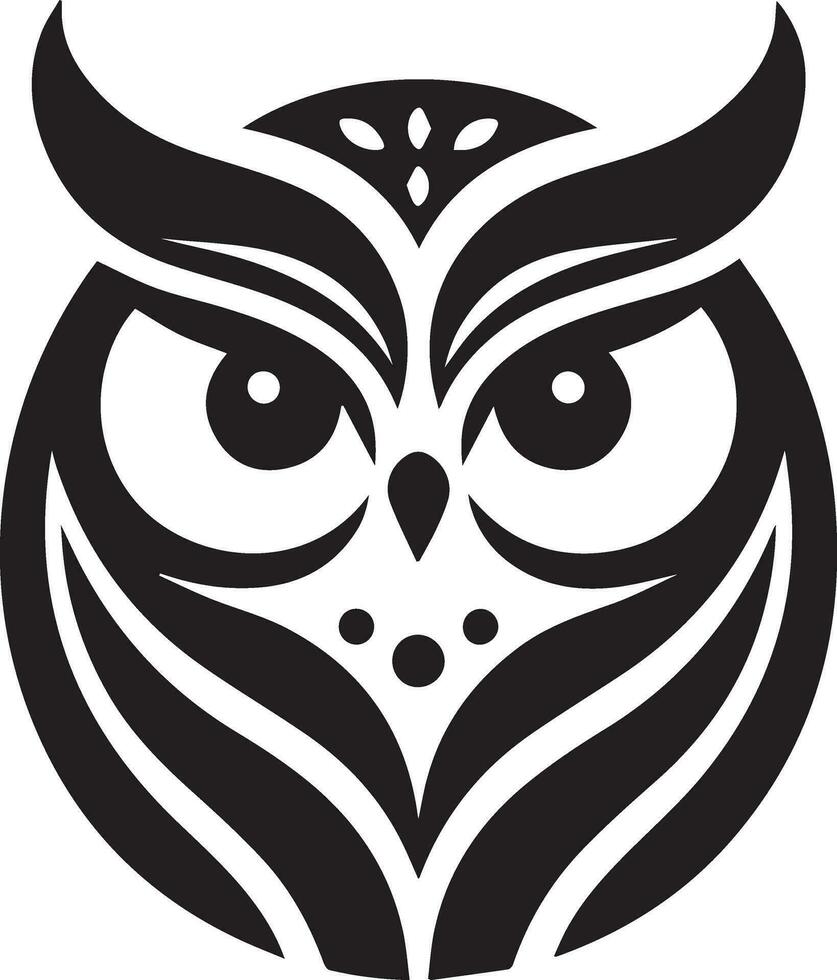 Owl Tattoo vector art illustration black color, Owl vector silhouette black color