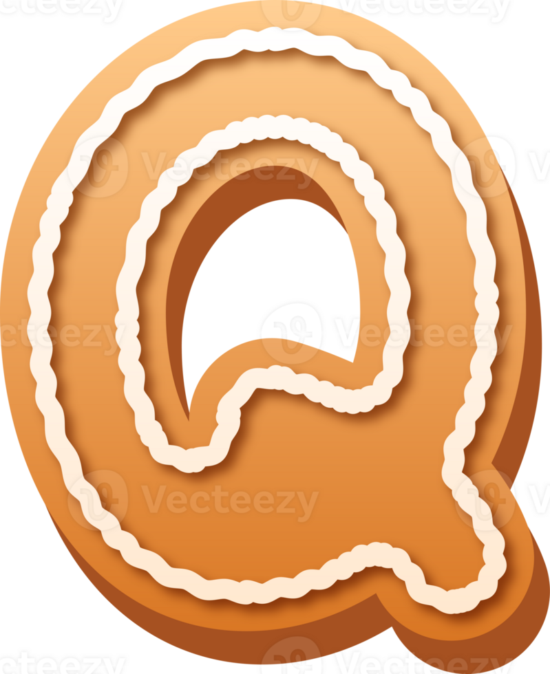 Alphabet Letter Q Gingerbread Cookie 36004990 PNG