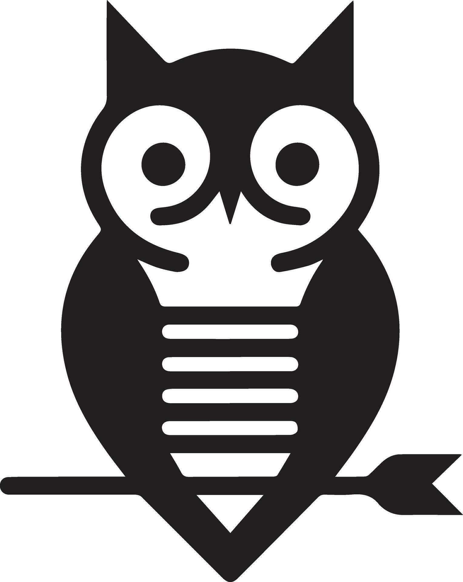 Owl Tattoo vector art illustration black color, Owl vector silhouette