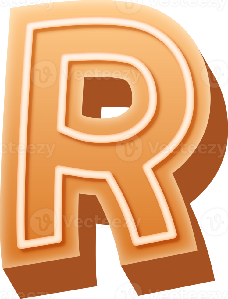 Gingerbread Alphabet Letter R png