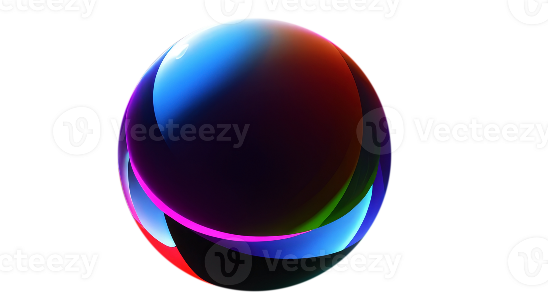 AI generated Colorful crystal ball on transparent background. png