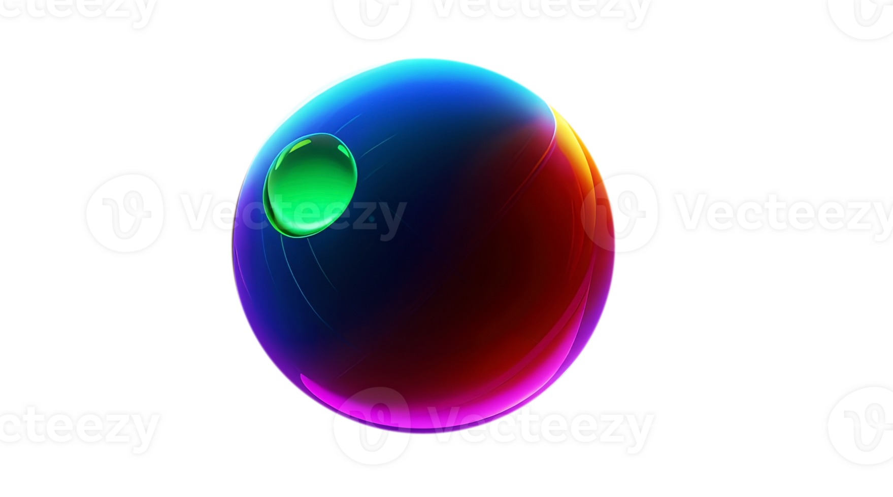 AI generated Colorful crystal ball on transparent background. png