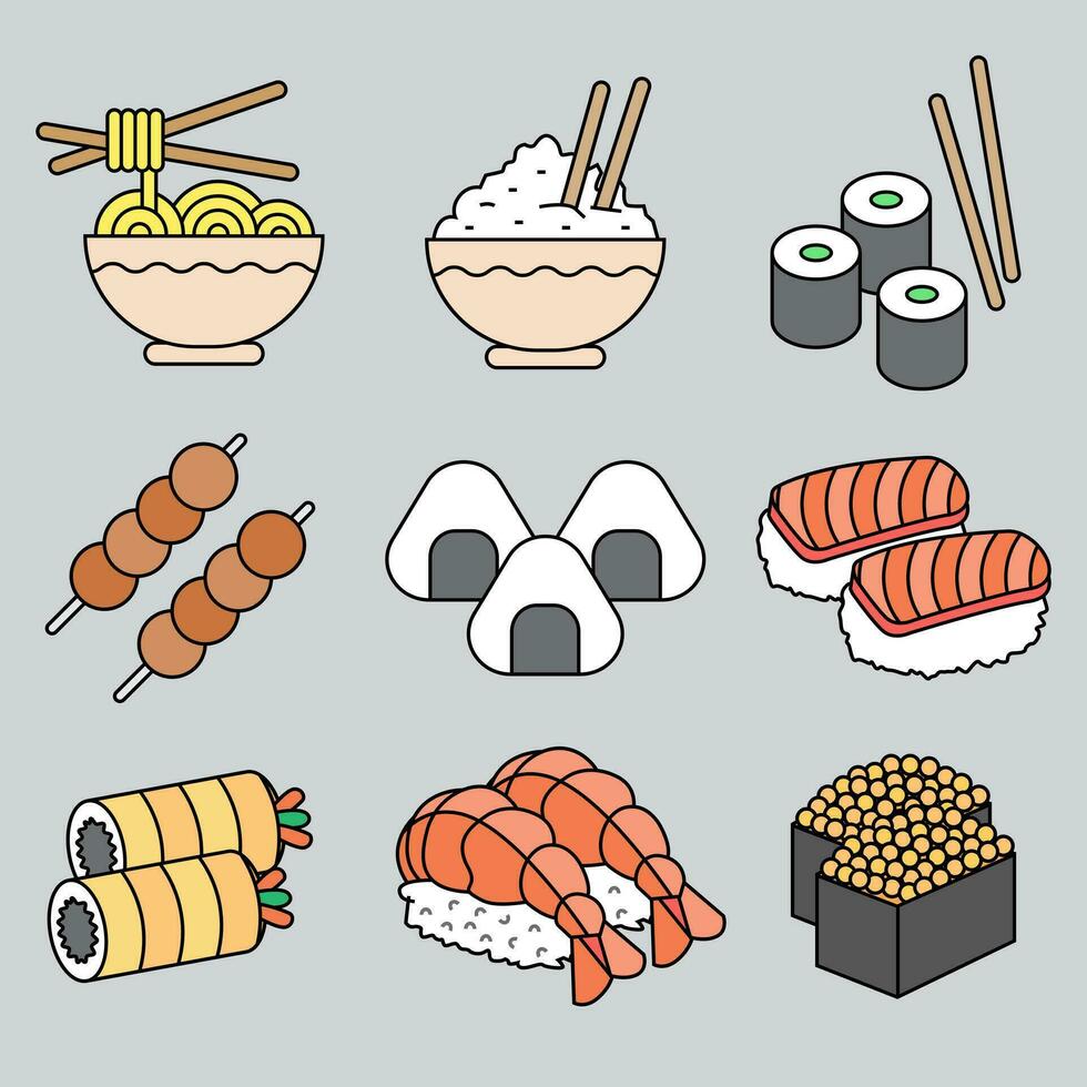 Japanese Food Packs vector