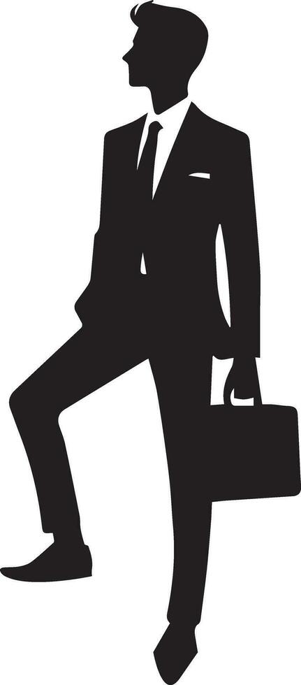 Business man pose vector silhouette black color 11