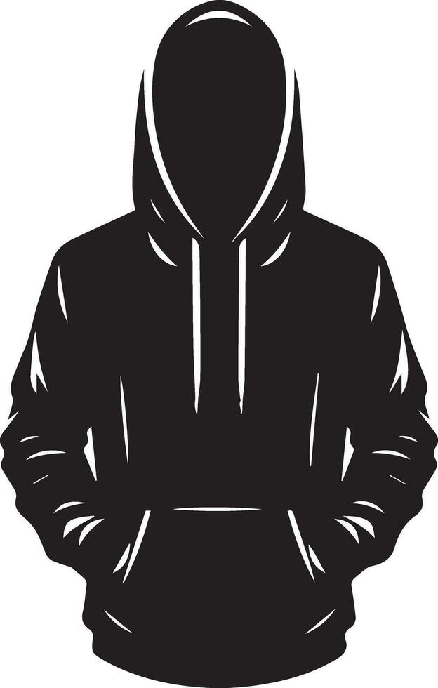 man hoodies vector silhouette black color 8