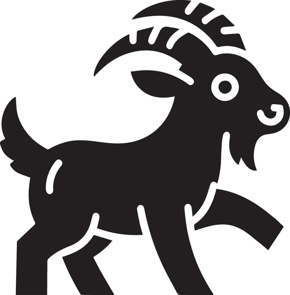 minimal funny goat character vector silhouette, black color silhouette, white background 11