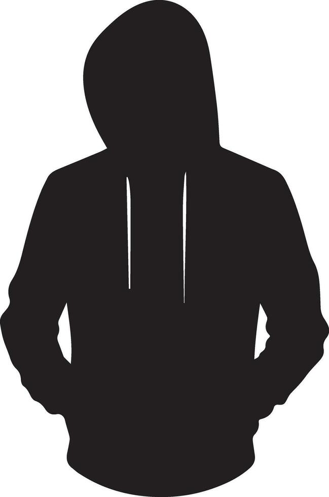 man hoodies vector silhouette black color 2