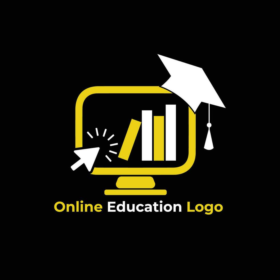 Online Education logo design. Computer Courses Logo. Online Education fat symbol and icon vector