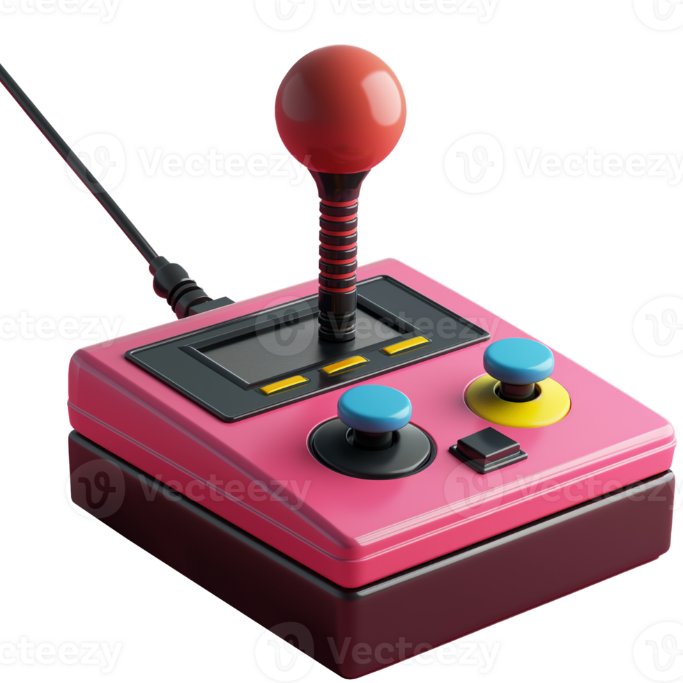 AI generated Retro joystick, 3d design. Suitable for video games and design elements png