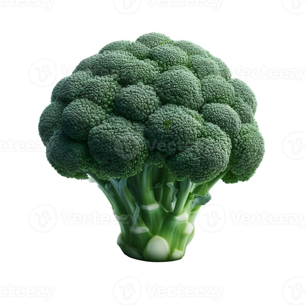AI generated Isolated broccoli Transparent Background, PNG Format, Generative AI