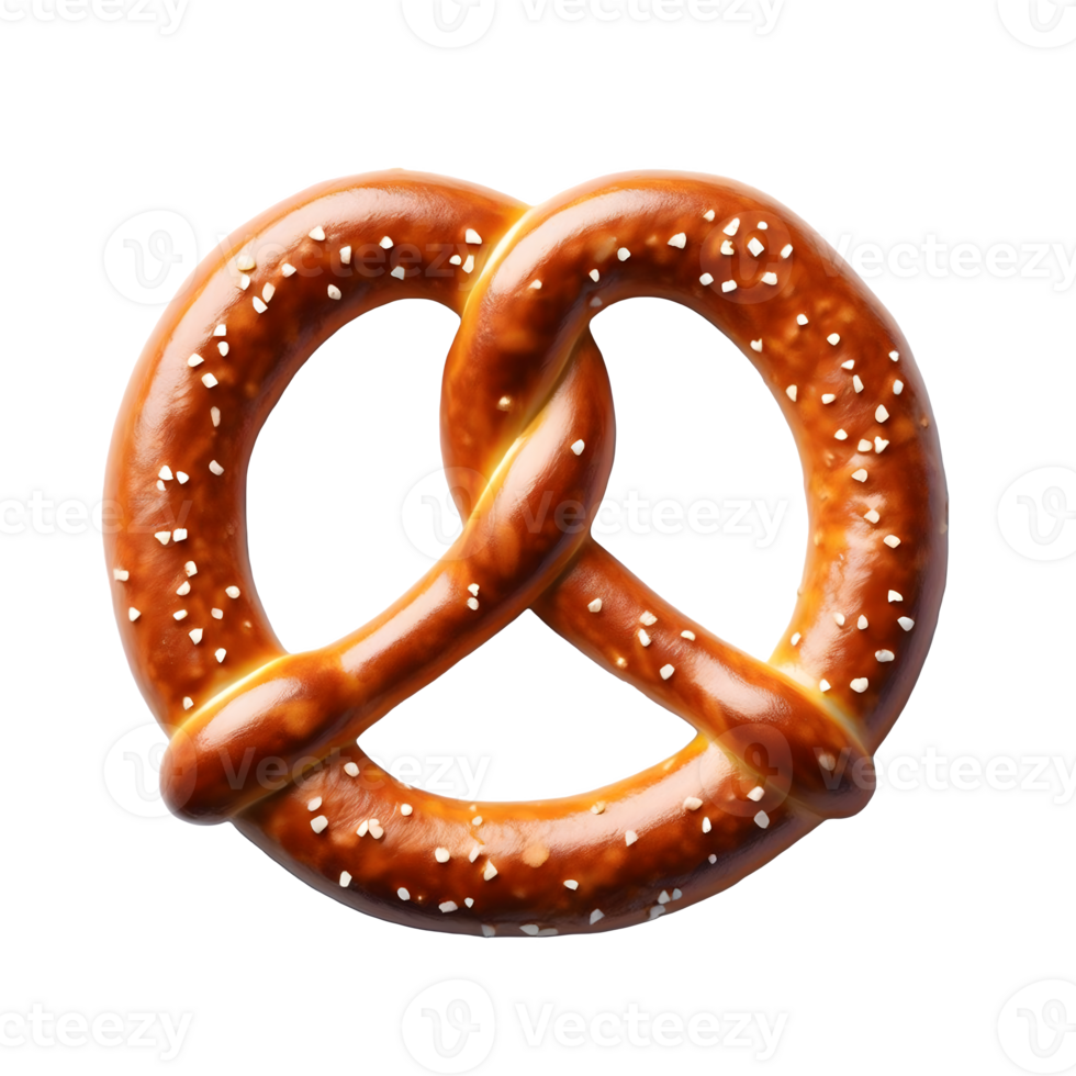 AI generated Isolated pretzel Transparent Background, PNG Format, Generative AI