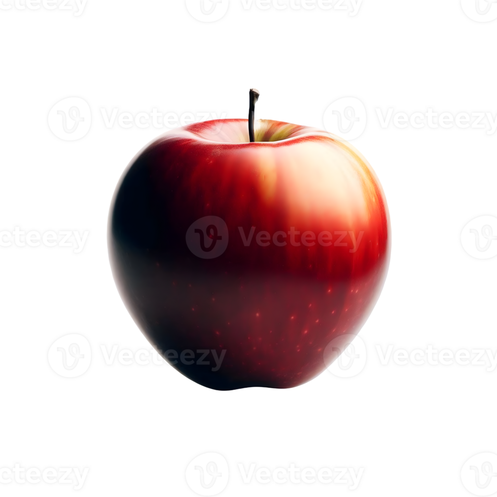AI generated Isolated red apple Transparent Background, PNG Format, Generative AI
