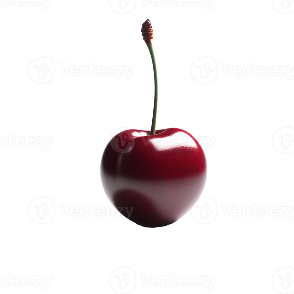 AI generated Isolated red cherry Transparent Background, PNG Format, Generative AI