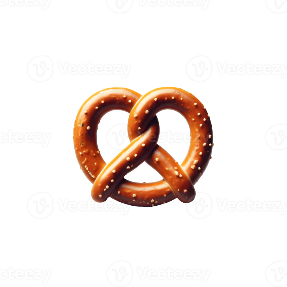 AI generated Isolated pretzel Transparent Background, PNG Format, Generative AI