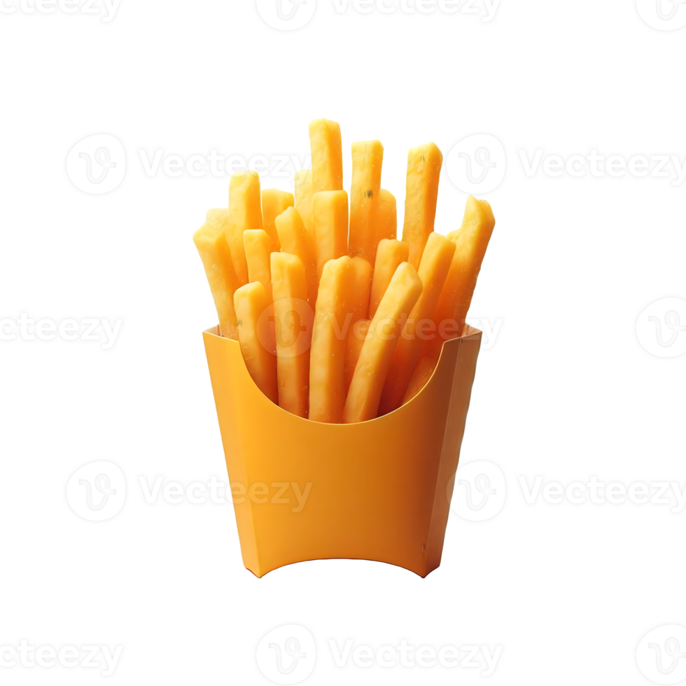 AI generated Isolated french fries Transparent Background, PNG Format, Generative AI