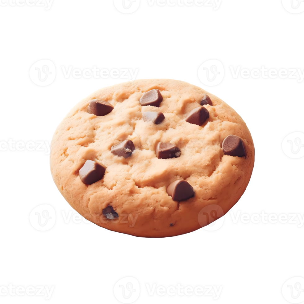 ai generado aislado chocolate chip Galleta transparente fondo, png formato, generativo ai