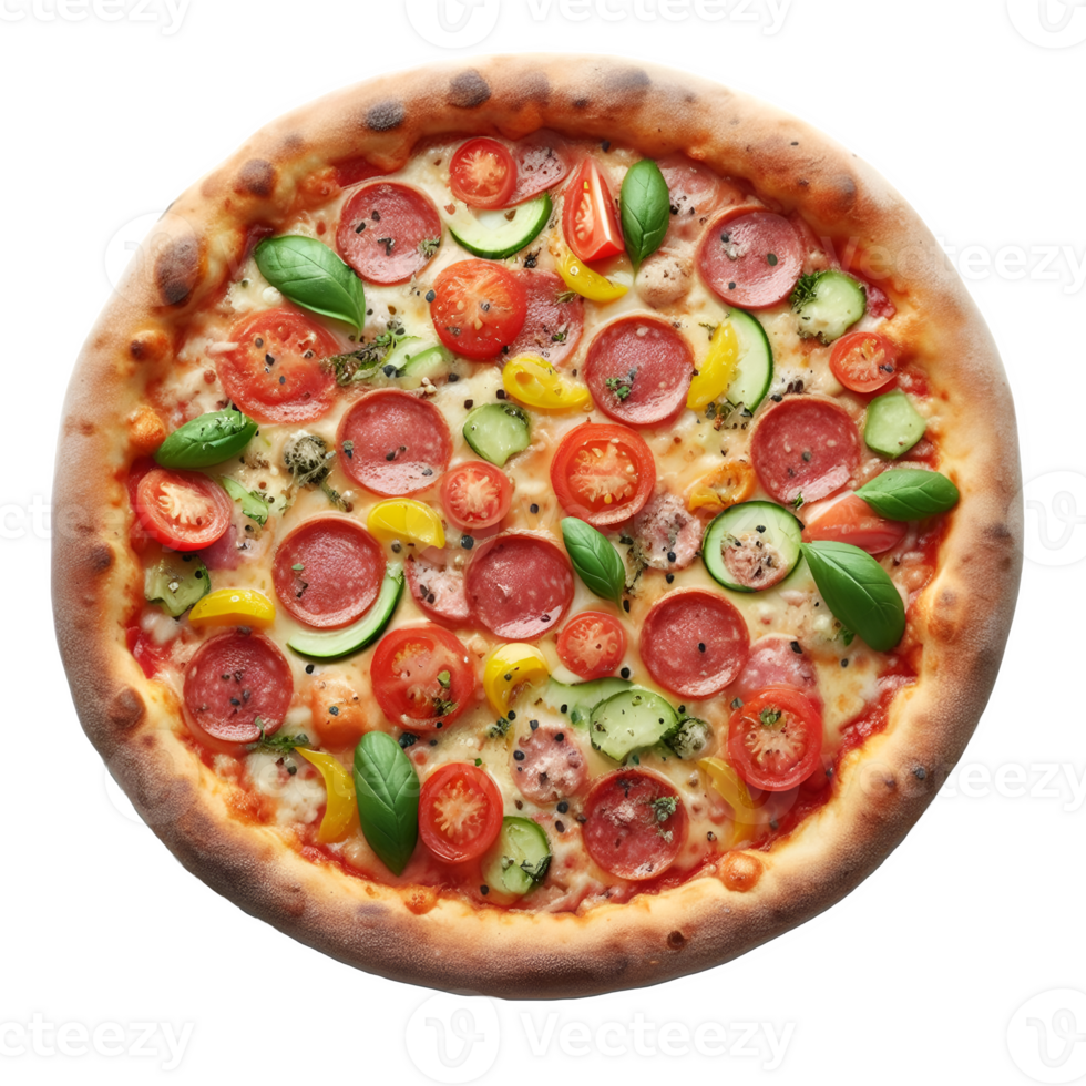 AI generated Isolated Tasty Pizza Transparent Background, PNG Format, Generative AI