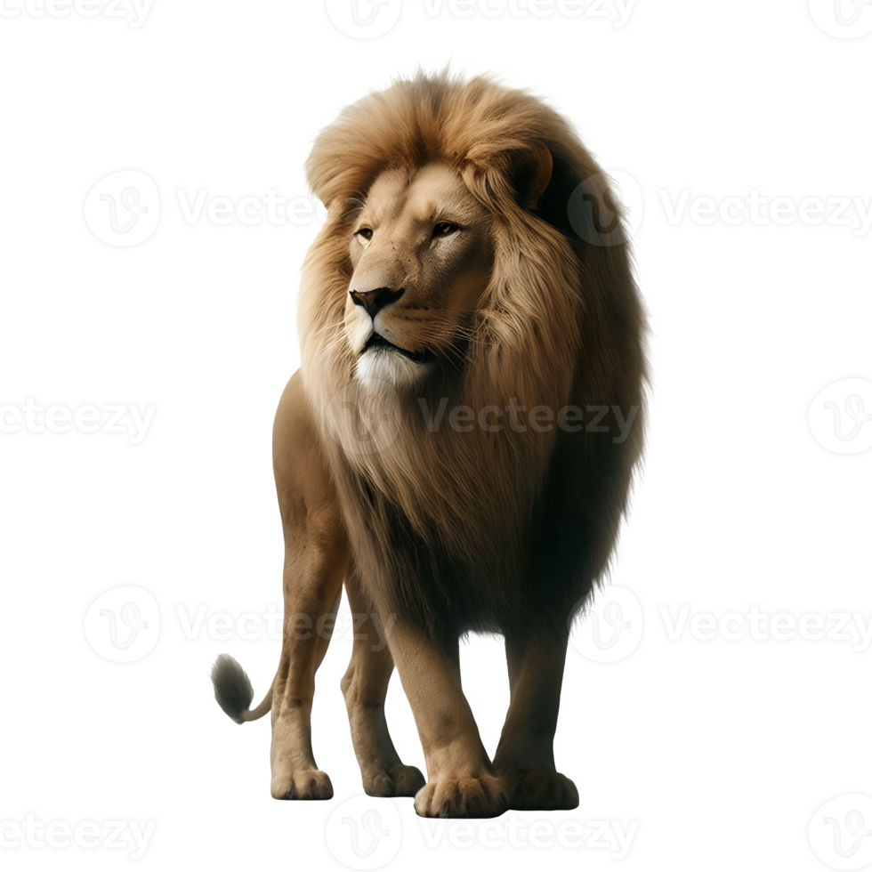 Isolated Lion animal on a transparent background, PNG Format