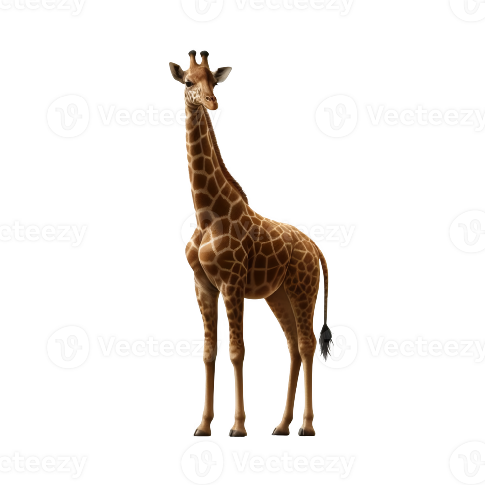 Isolated Giraffe animal on a transparent background, PNG Format