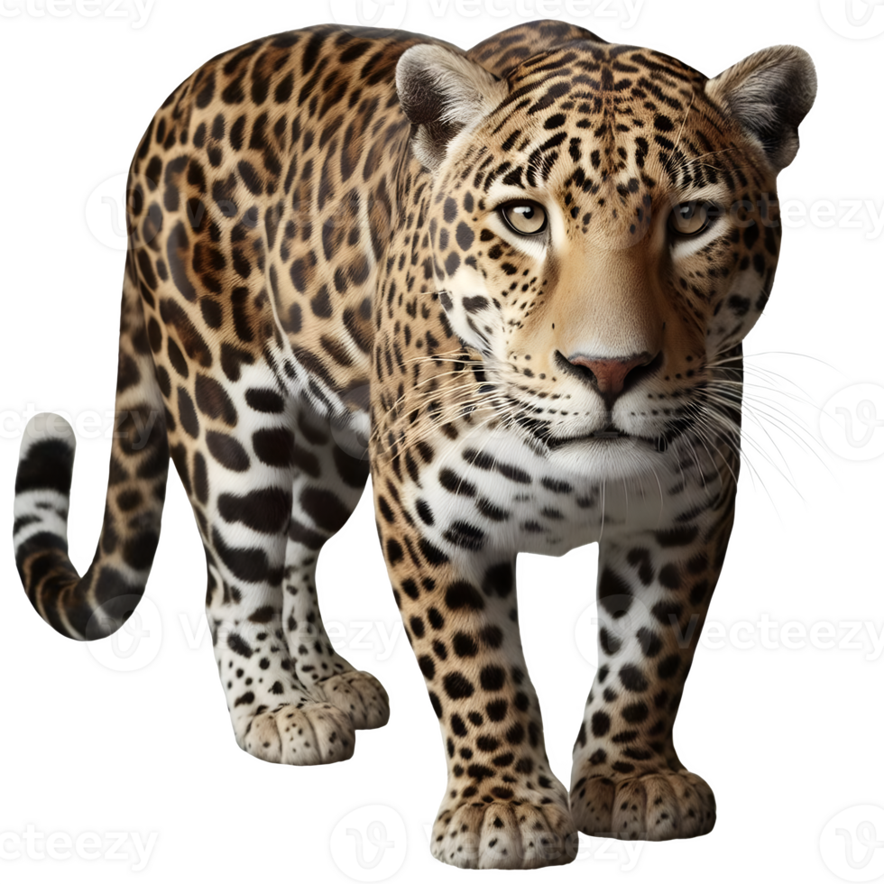 Isolated Leopard animal on a transparent background, PNG Format