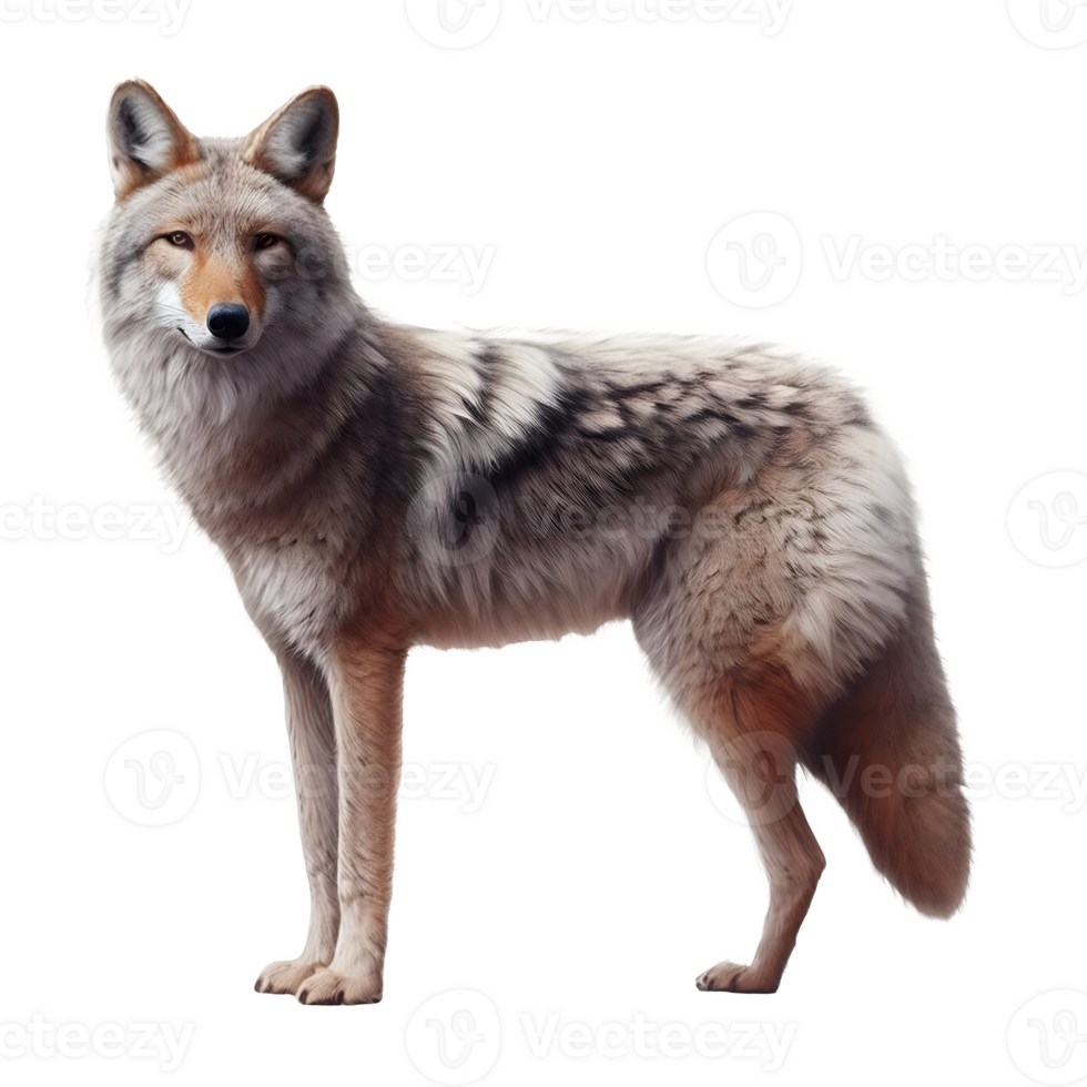 Isolated Coyote animal on a transparent background, PNG Format