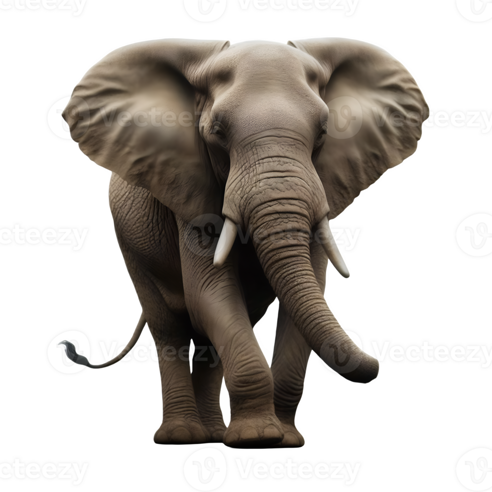 Isolated elephant animal on a transparent background, PNG Format