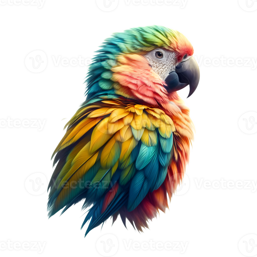 Isolated parrot bird on a transparent background, PNG Format