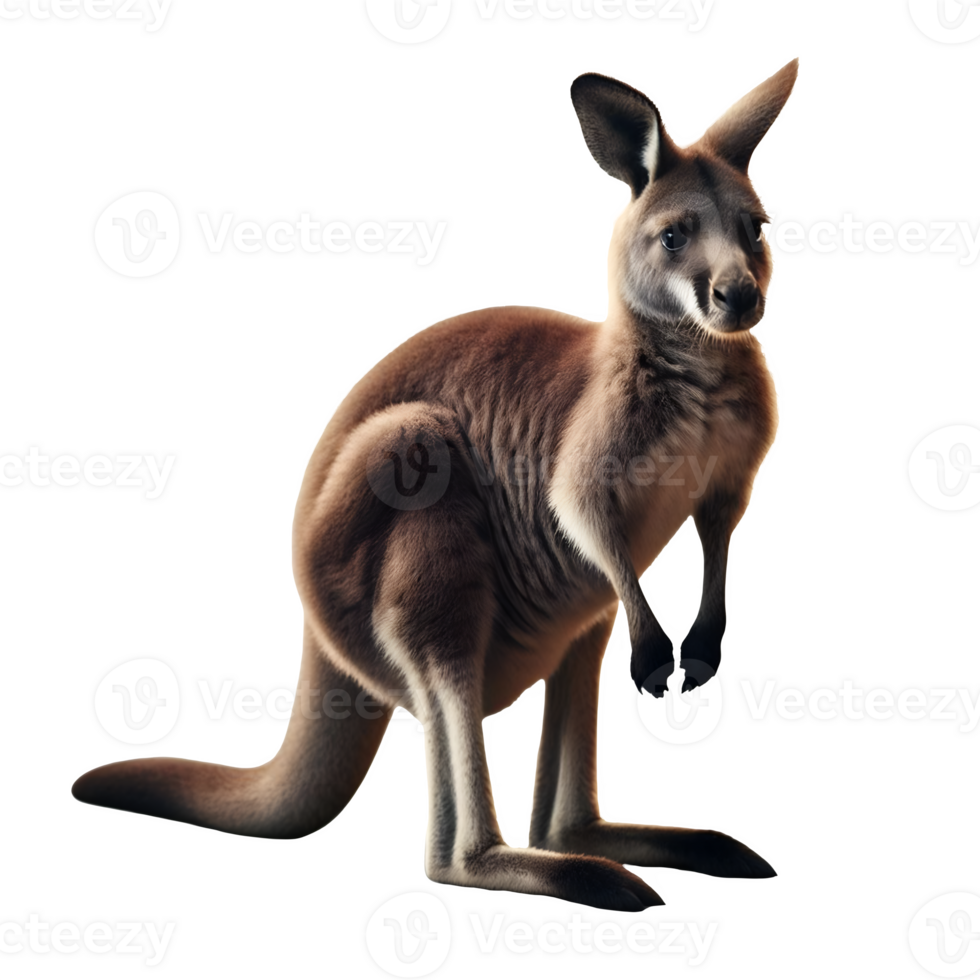 Isolated Kangaroo animal on a transparent background, PNG Format
