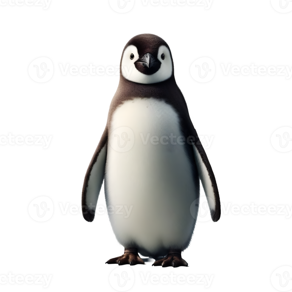 Isolated Penguin bird on a transparent background, PNG Format