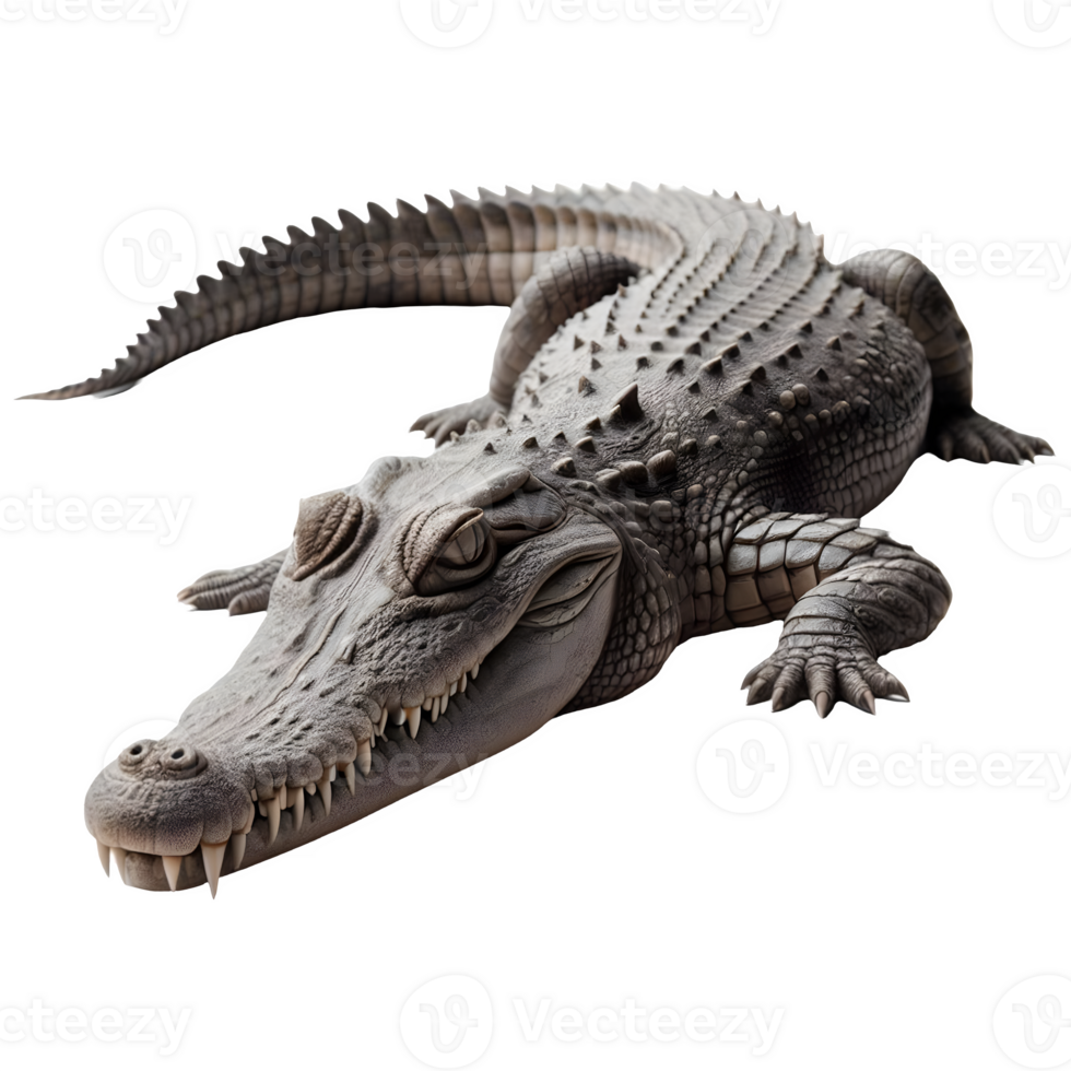Isolated crocodile animal on a transparent background, PNG Format