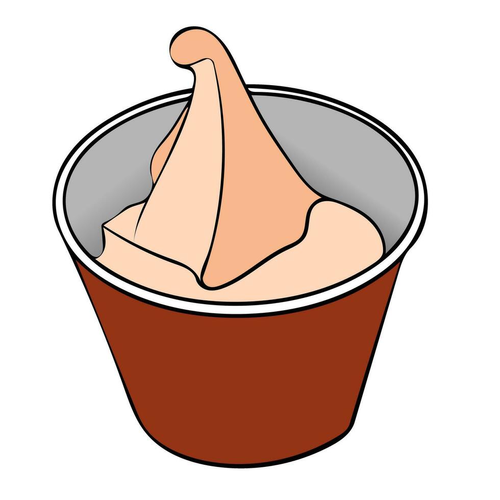 A cup of vanilla chocolate ice cream vector. The vector is suitable to use for ice cream vector background and package product.