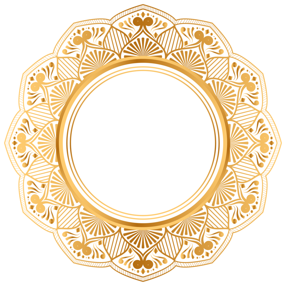 luxo dourado círculo quadro, Armação transparente com vintage mandala ouro circular padronizar png