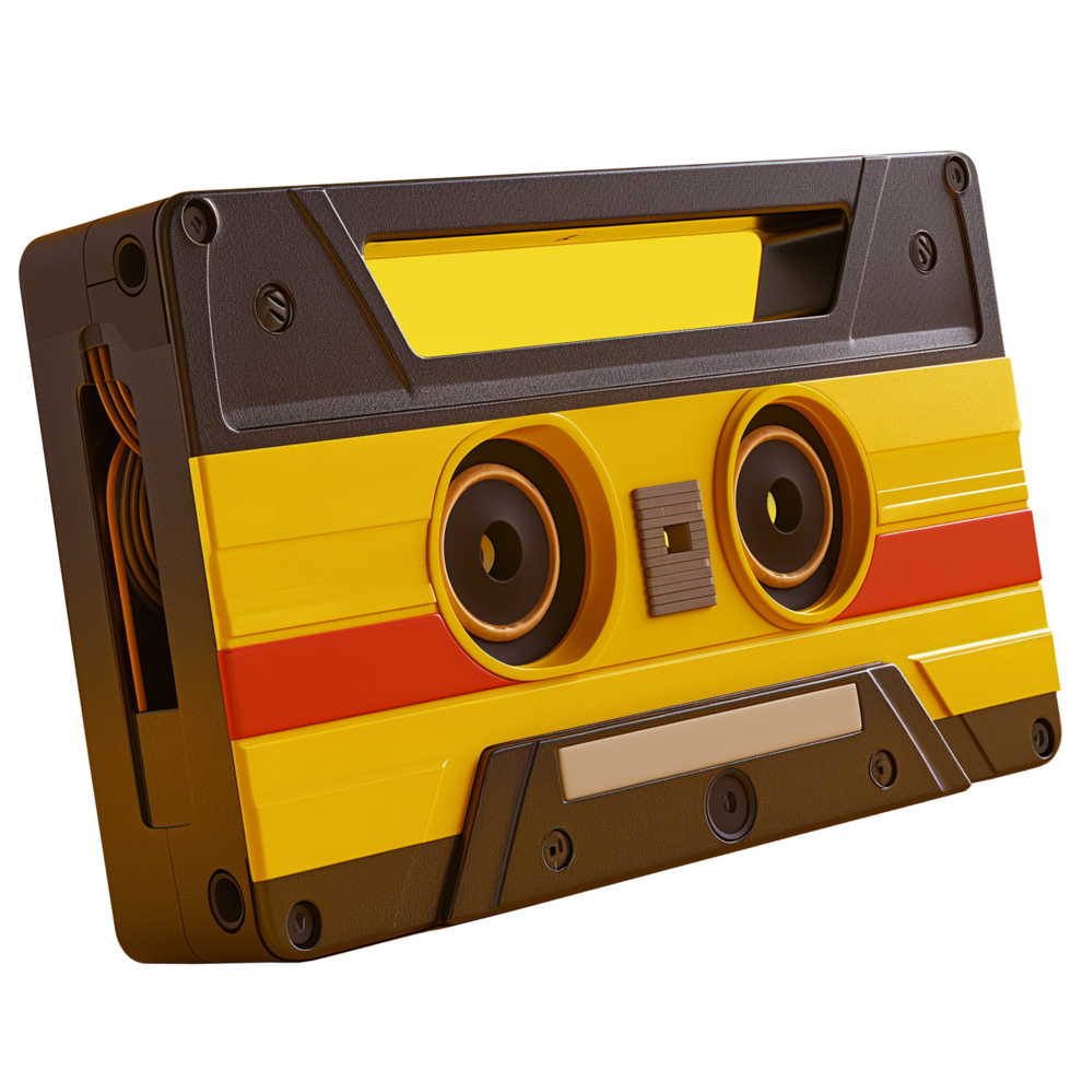 ai gegenereerd retro cassette plakband, 3d ontwerp. geschikt voor muziek- en ontwerp elementen png