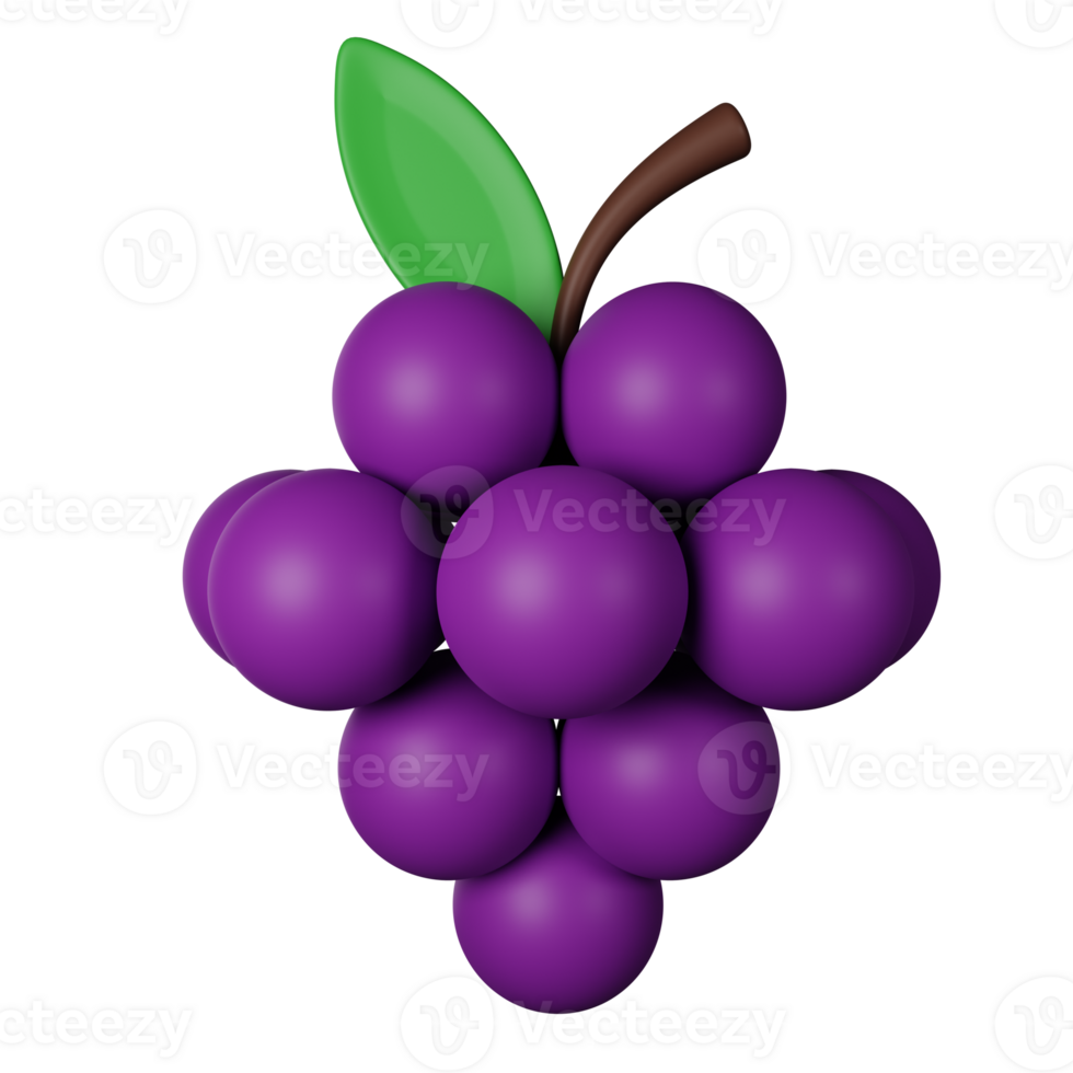 Grapes 3D Icon Illustration png