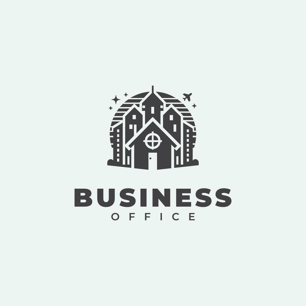 business office logo design, with a unique monochrome style, black and white vector