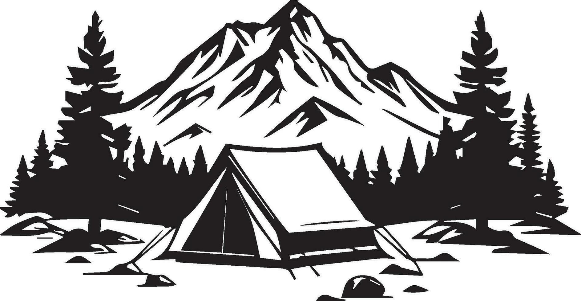camping and nature adventure badge vector