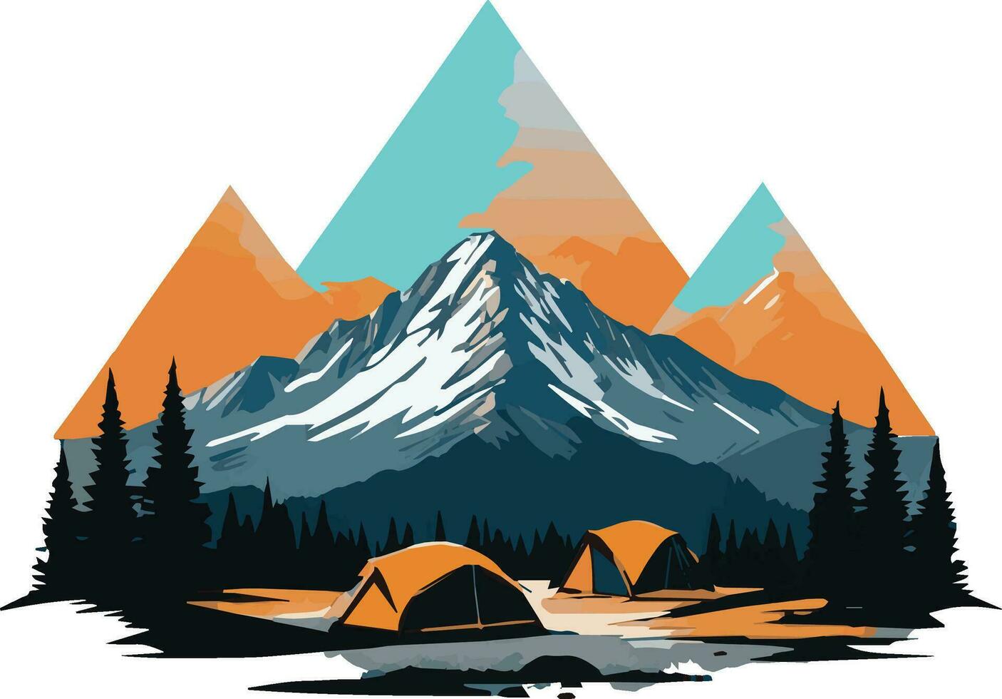 camping and nature adventure badge vector