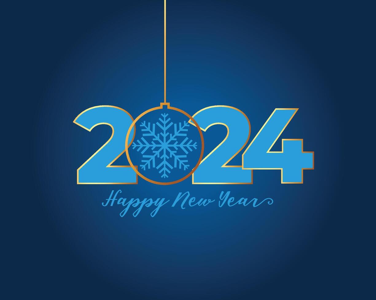 colgando estilo 2024 nuevo año evento antecedentes con copo de nieve vector
