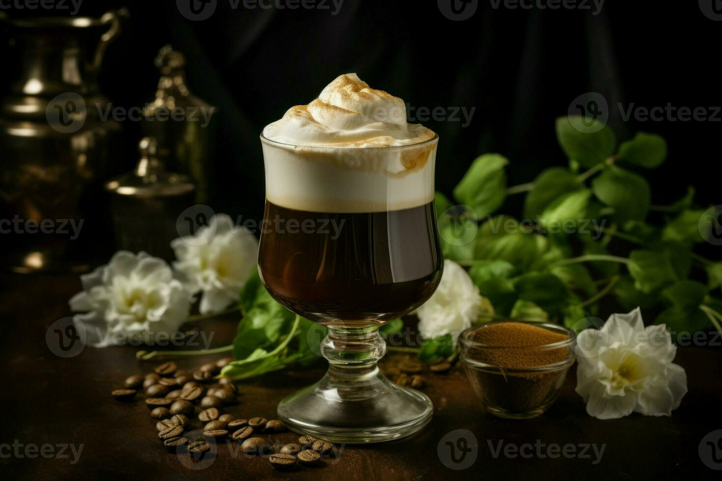 AI generated Sweet Irish coffee beverage. Generate Ai photo