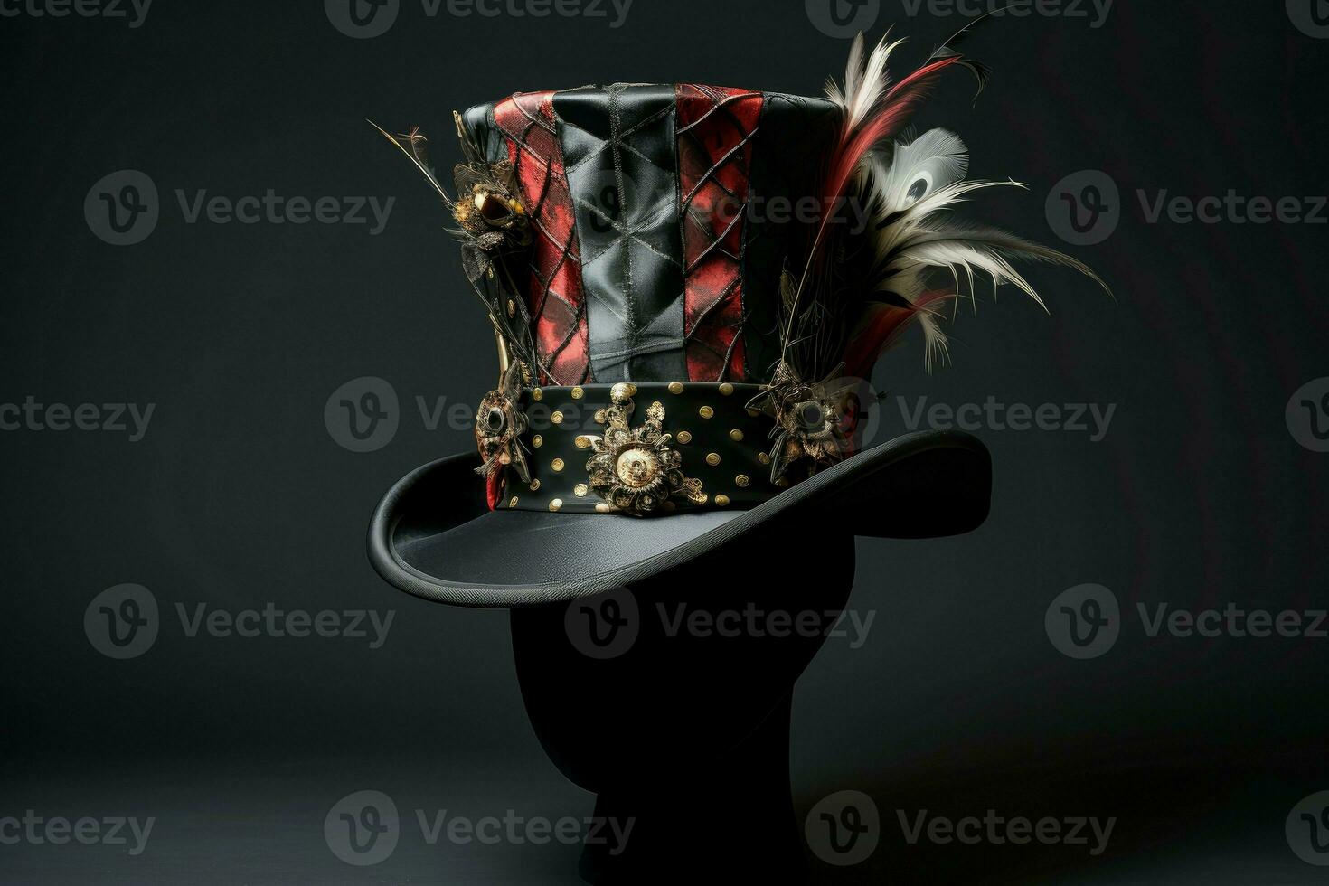 AI generated Elegant Magician with top hat. Generate Ai photo