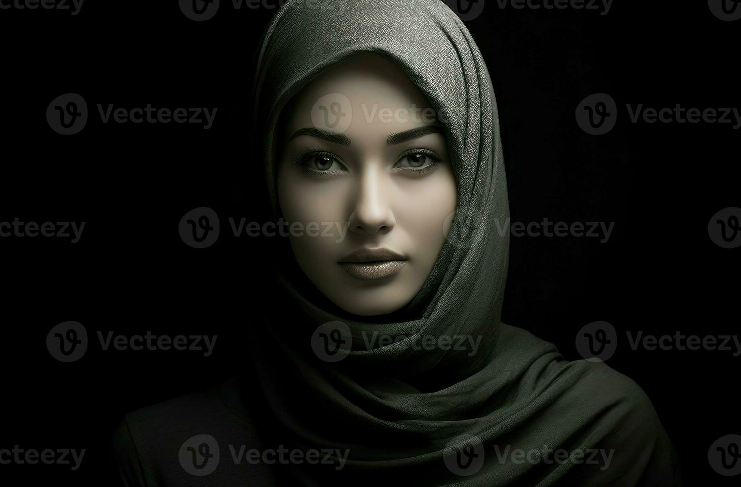 AI generated Intelligent Pretty woman hijab. Generate Ai photo