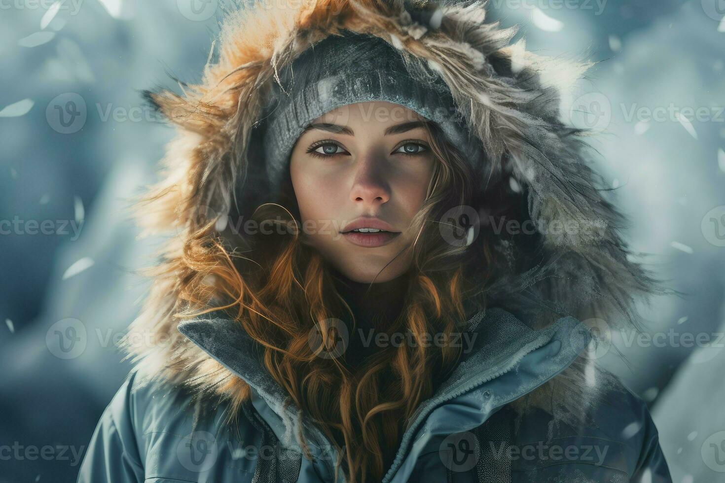 AI generated Snug Woman warm winter clothes season. Generate Ai photo