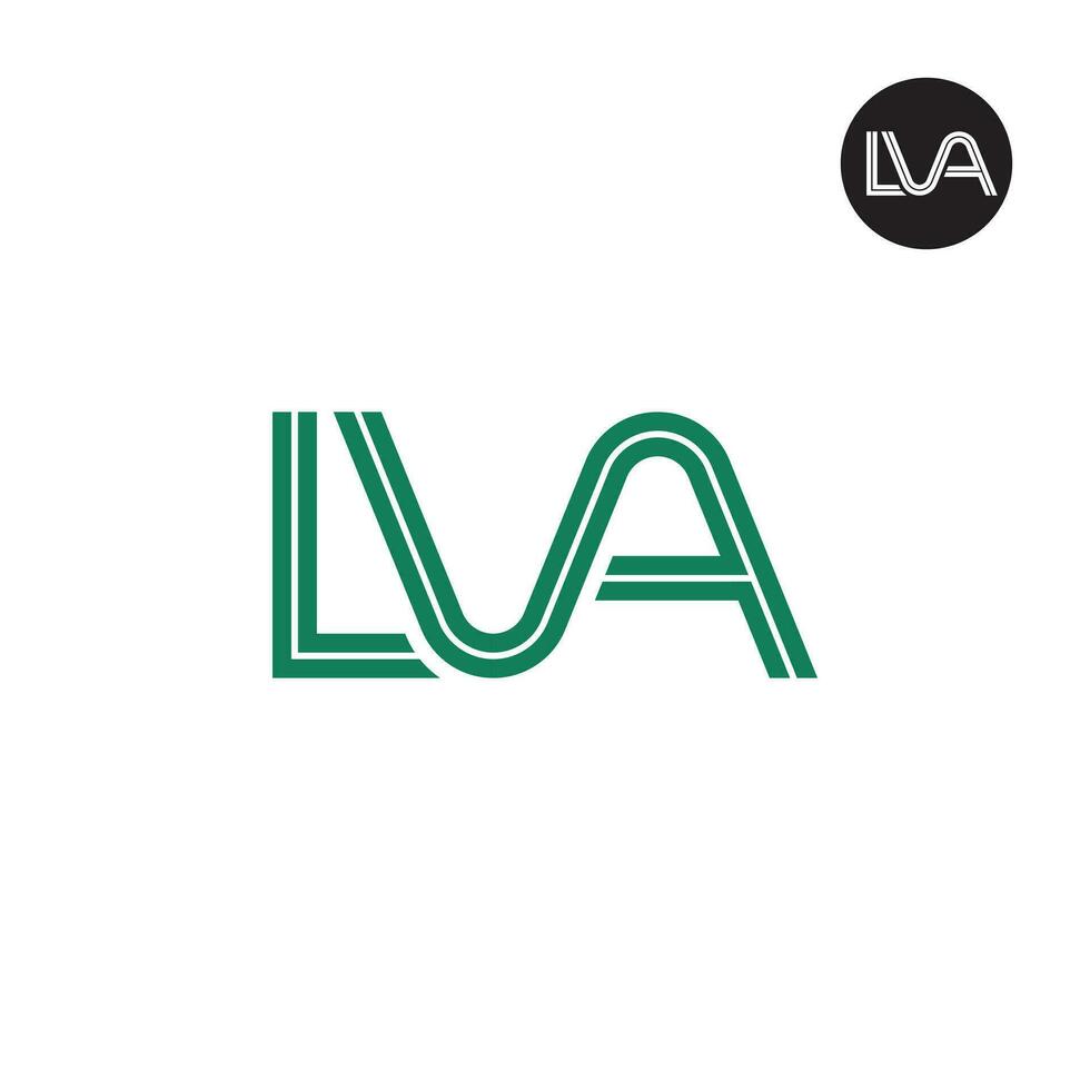 letra lva logotipo logo diseño con líneas vector