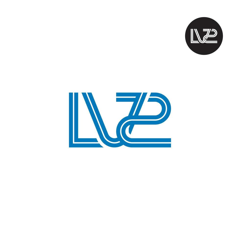 Letter LV2 Monogram Logo Design with Lines vector